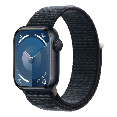 Apple Watch Series 9, 41 мм корпус из алюминия цвета «Midnight», ремешок Sport Loop «Midnight»