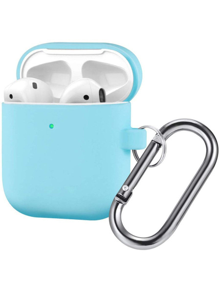 Чехол для AirPods 2 с карабином (Sky Blue)