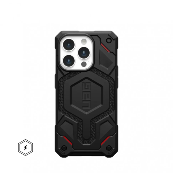 Чехол с поддержкой MAGSAFE Uag Monarch Pro для iPhone 15 Pro MAX 6.7", цвет чёрный (Kevlar-Black)