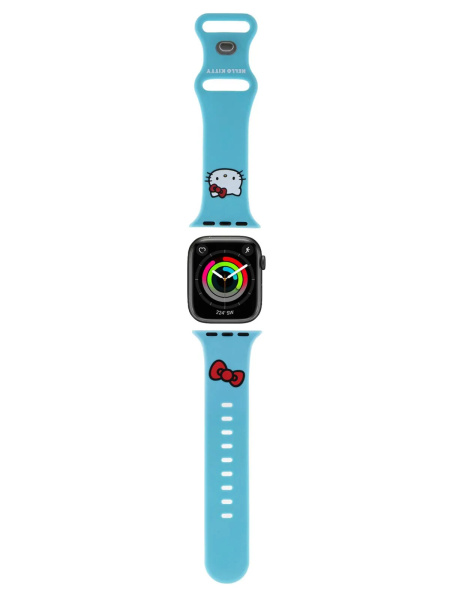 Ремешок Hello Kitty Liquid silicone Kitty Head Blue для Apple Watch 42/41/40 mm
