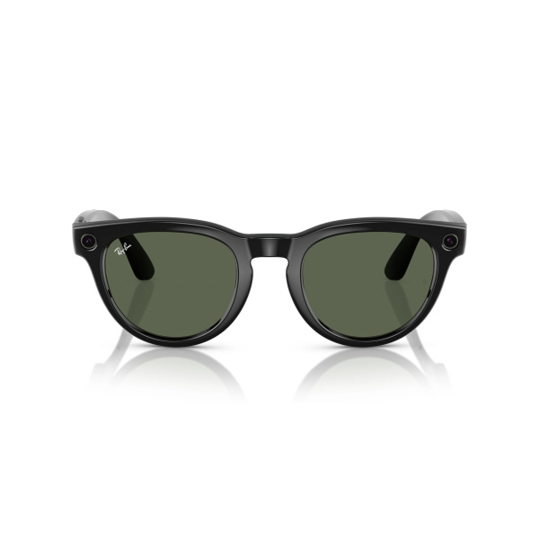 Умные очки Ray-Ban Smart Glasses Headliner Shiny Black / G15 Green, RW4009F, размер М