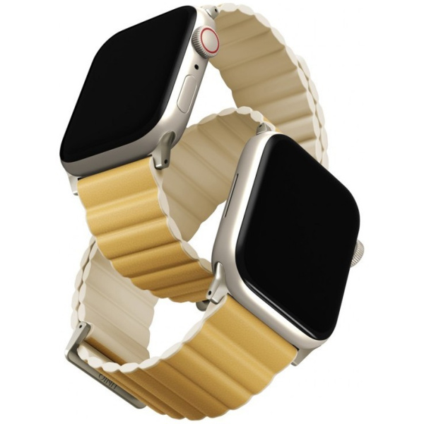 Uniq Силиконовый ремешок Uniq Revix Silicone Strap для Apple Watch 38/40/41 светло-коричневый/белый (41MM-REVPCYELIVY)