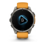 Смарт часы Garmin Fenix 8, 47 мм, AMOLED, Sapphire Titanium with spark orange/graphite silicone band