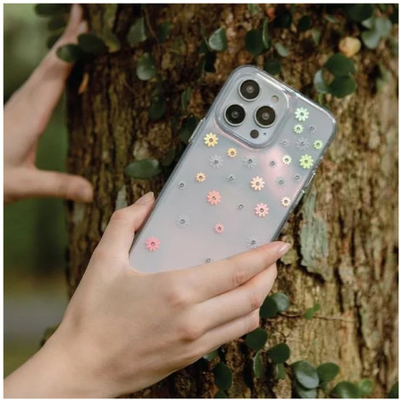 Чехол Uniq COEHL Aster (with 3d crystals) для iPhone 14 Pro, цвет Весенне-розовый (Spring Pink)