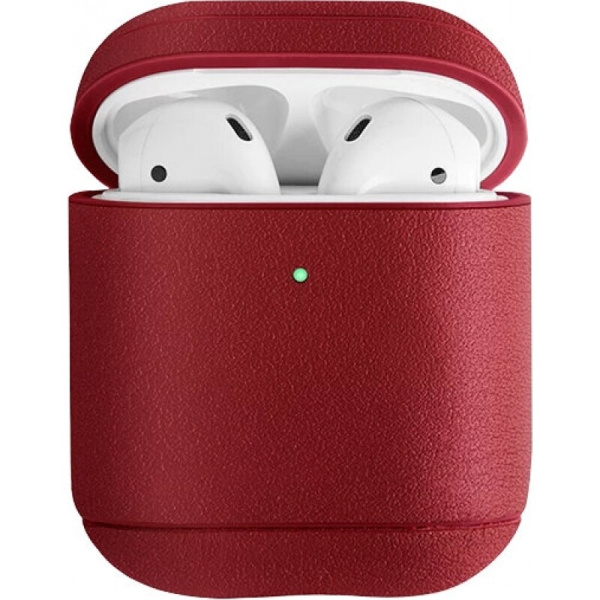 Чехол Uniq для Airpods 2 Terra (2019) Genuine Leather (Red)