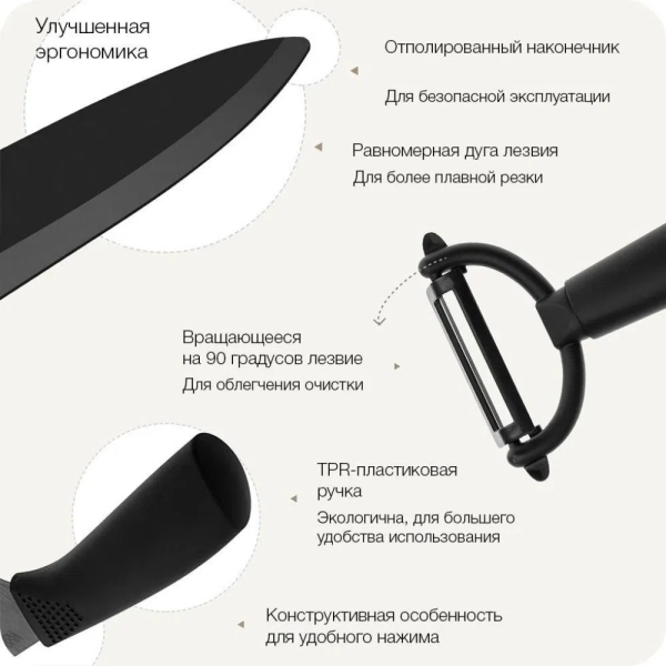 Набор кухонных ножей Xiaomi Huo Hou Heat Knife Set 4 предмета (HU0010)
