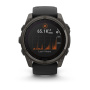 Смарт часы Garmin Fenix 8, 51 мм, Solar, Sapphire Carbon Gray DLC Titanium with Black/Pebble Gray Silicone