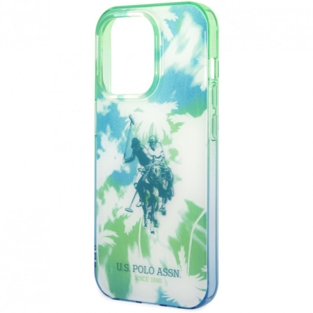 Чехол CG Mobile U.S. Polo PC/TPU Dye Palm Doulble Horse logo Hard для iPhone 14 Pro, цвет Зеленый