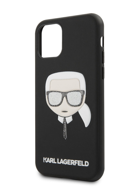 Чехол CG Mobile Karl Lagerfeld PU Leather Iconic Karl Hard Glitter для iPhone 11 Pro, цвет Черный (KLHCN58GLBK)