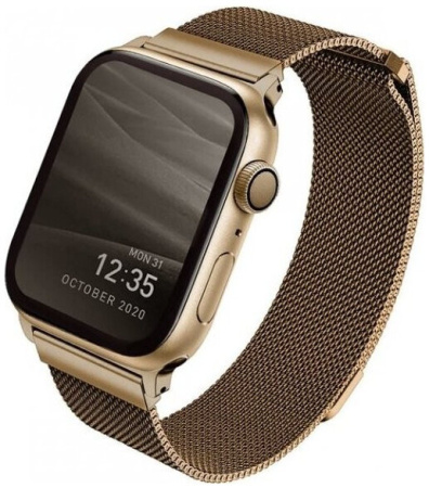 Ремешок Uniq Dante Strap Steel для Apple Watch 42/44/45/49 мм, цвет Золотой (44MM-DANGLD)