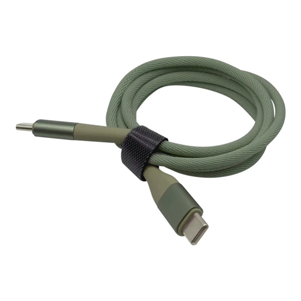 Кабель Type-C/Type-C SOLOVE 100 см 65W PD 3А нейлоновая оплетка (DW3 Green ) ,  зеленый