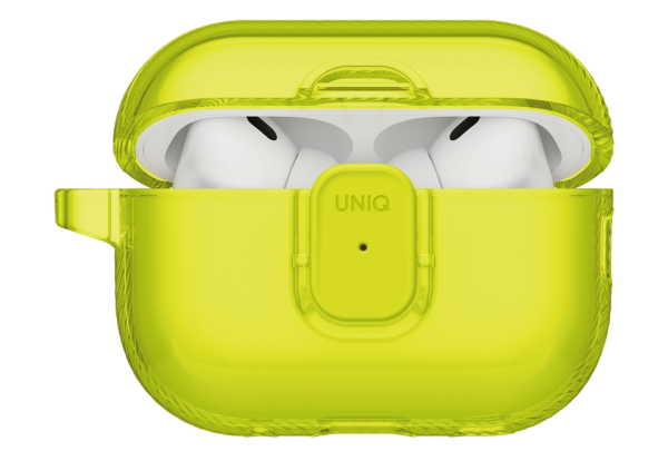 Чехол с карабином Uniq Glase PRO Lock case для AirPods Pro 3, Light Lime