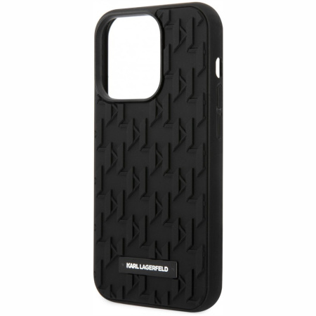 Чехол CG Mobile Karl Lagerfeld 3D Rubber Monogram w Metal logo Hard для iPhone 14 Pro, цвет Черный (KLHCP14LRUPKLPK)