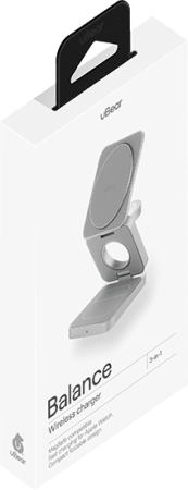Беспроводное зарядное устройство uBear Balance 3in1 Magnetic wireless charger, цвет: серебро (WL09SL31-ADM)
