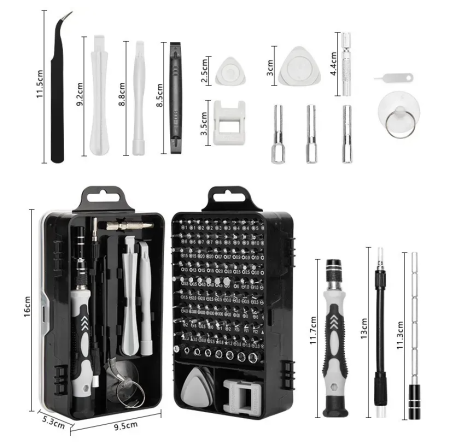 Набор инструментов для ремонта электроники 115IN1 Tool Kit Details