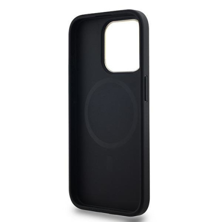 Чехол DKNY PU Checkered Metal logo Hard Black (MagSafe) для iPhone 15 Pro Max, чёрный