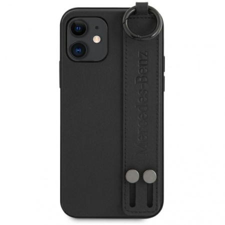 Чехол CG Mobile Mercedes Genuine Leather with Hand Strap Hard для iPhone 12 mini, цвет Черный (MEHCP12SLSSBK)