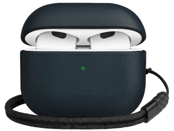 Чехол Uniq Terra Genuine Leather with wrist strap для AirPods 3, цвет Синий (AIRPODS(2021)-TERBLU)