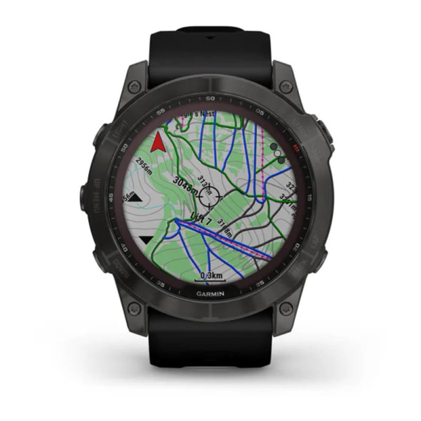 Смарт часы Garmin Fenix 7X Sapphire Solar Carbon Gray, титановый угольно-серый