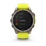 Смарт часы Garmin Fenix 8, 47 мм, Solar, Sapphire Titanium with AMP yellow/graphite silicone band