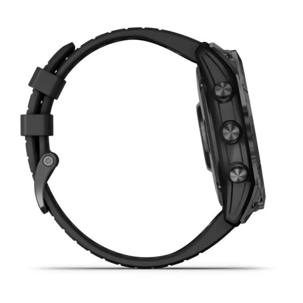 Смарт часы Garmin Epix Pro (Gen 2) Standard Edition 51 mm Slate Grey, титановый угольно-серый, DLC, черный силиконовый ремешок