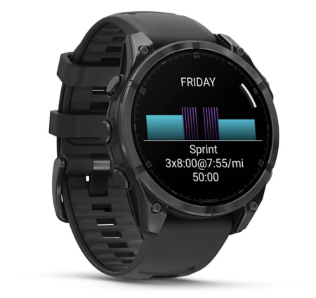 Смарт часы Garmin Fenix 8, 47 мм, AMOLED, Slate Gray with black silicone band
