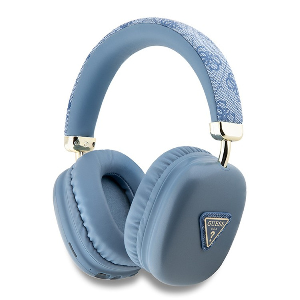 Беспроводные наушники Guess Headphones PU 4G Triangle Metal Logo Blue