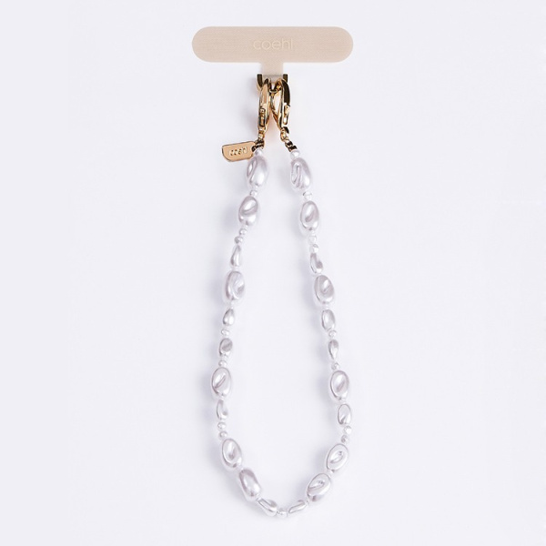 Ремешок на кисть Uniq COEHL Perla Charm Handstrap из бисера Pearl White