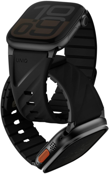 Ремешок Uniq FLUO Silicone Rubber Black для Apple Watch 49-40 mm